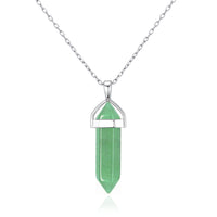 Green Aventurine Gemstone Necklace with Quote Card