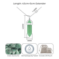 Green Aventurine Gemstone Necklace with Quote Card