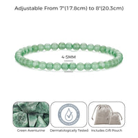 Green Aventurine Mini Beaded Gemstone Stretch Bracelet