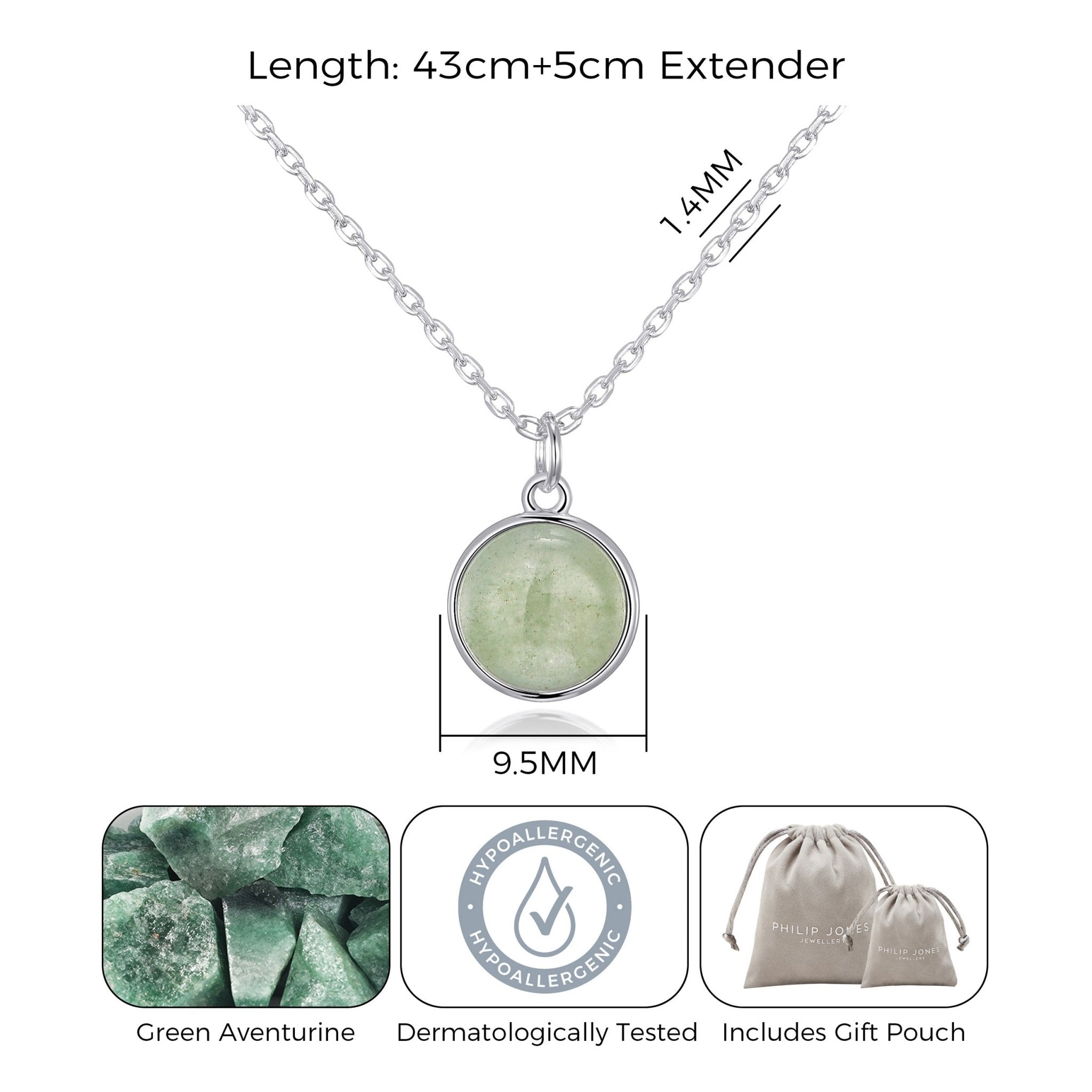 Green Aventurine Necklace with Quote Card