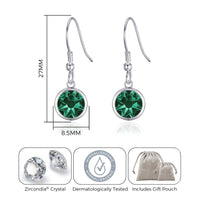 Green Crystal Drop Earrings Created with Zircondia® Crystals