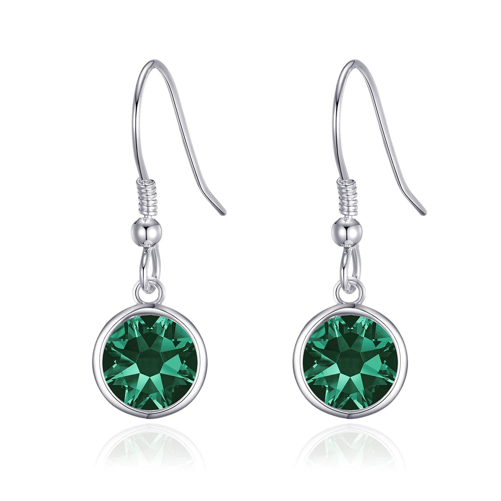 Green Crystal Drop Earrings Created with Zircondia® Crystals