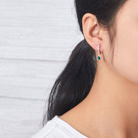 Green Crystal Hoop Earrings Created with Zircondia® Crystals