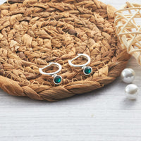 Green Crystal Hoop Earrings Created with Zircondia® Crystals