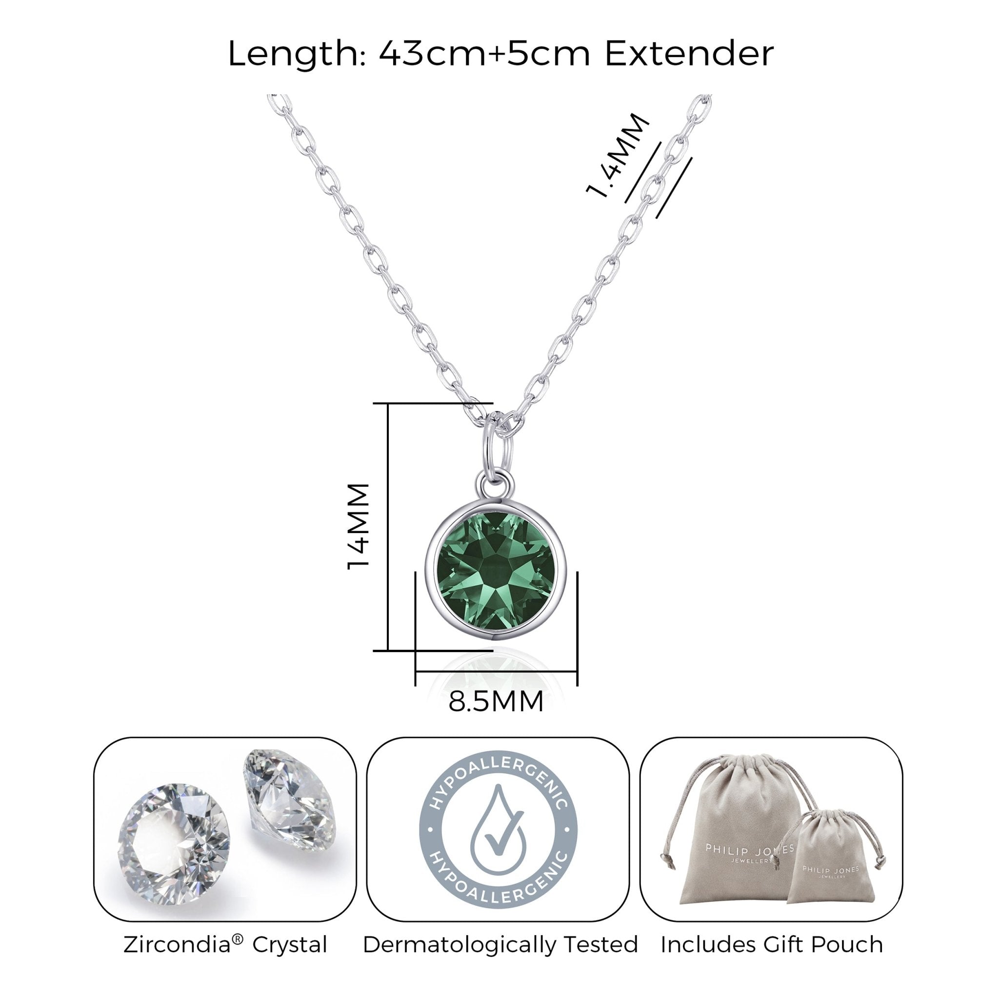 Green Crystal Necklace Created with Zircondia® Crystals