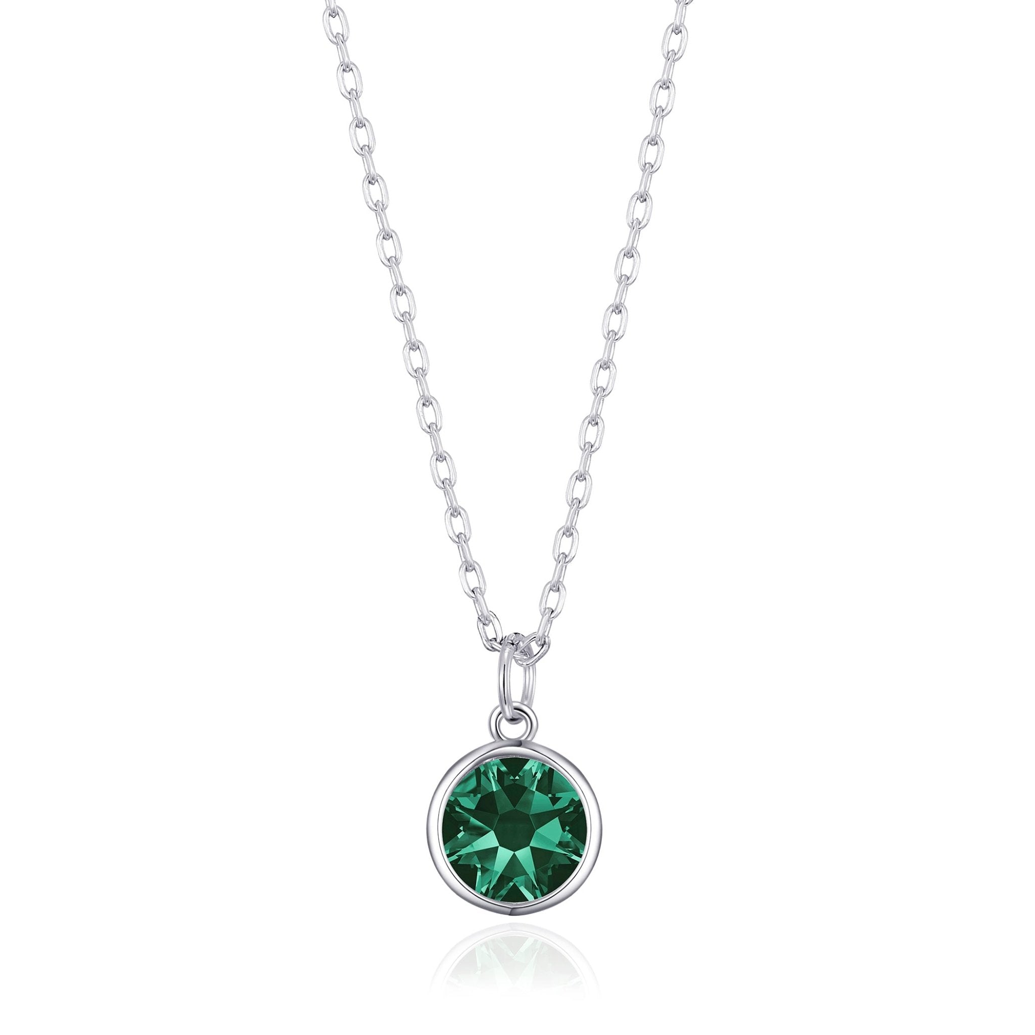 Green Crystal Necklace Created with Zircondia® Crystals