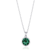 Green Crystal Necklace Created with Zircondia® Crystals