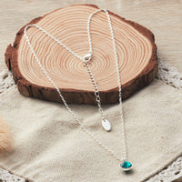 Green Crystal Necklace Created with Zircondia® Crystals