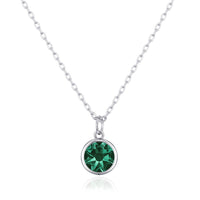 Green Crystal Necklace Created with Zircondia® Crystals
