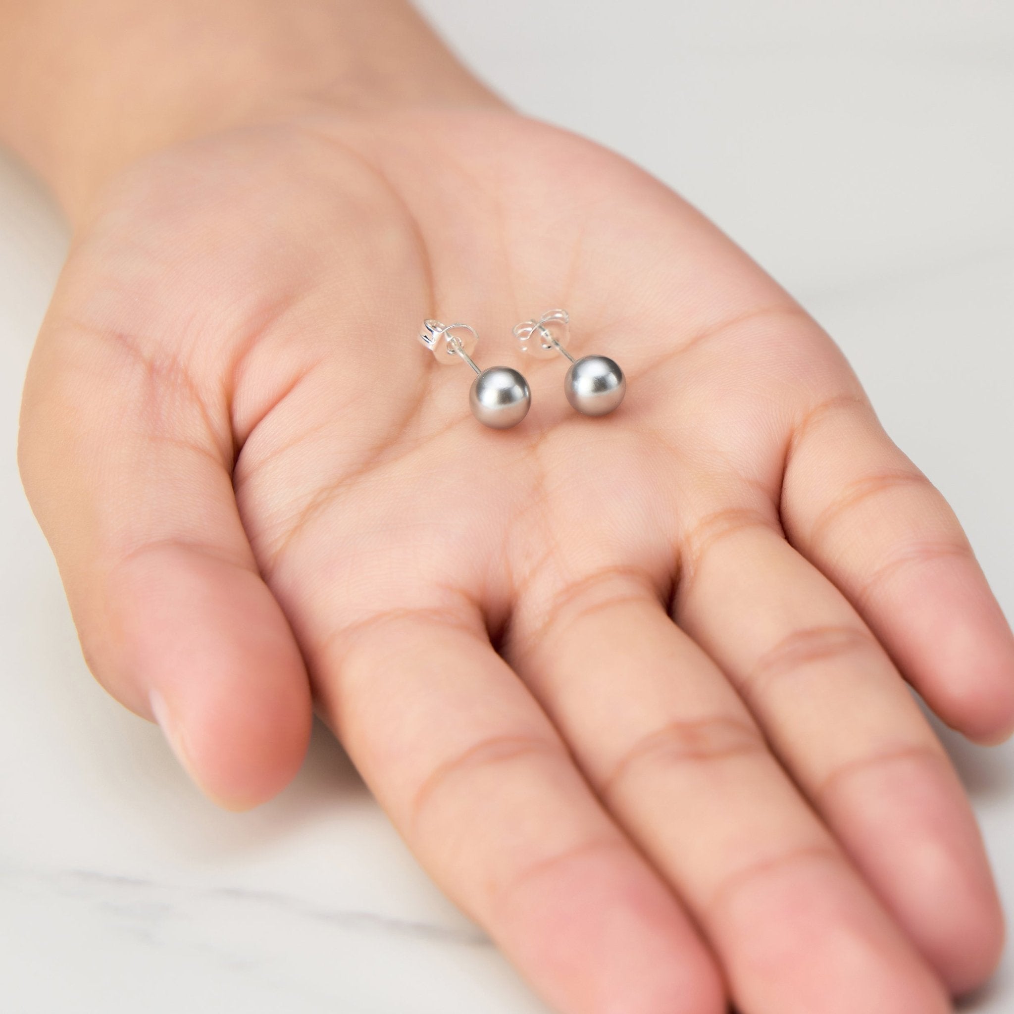 Grey Shell Pearl Earrings