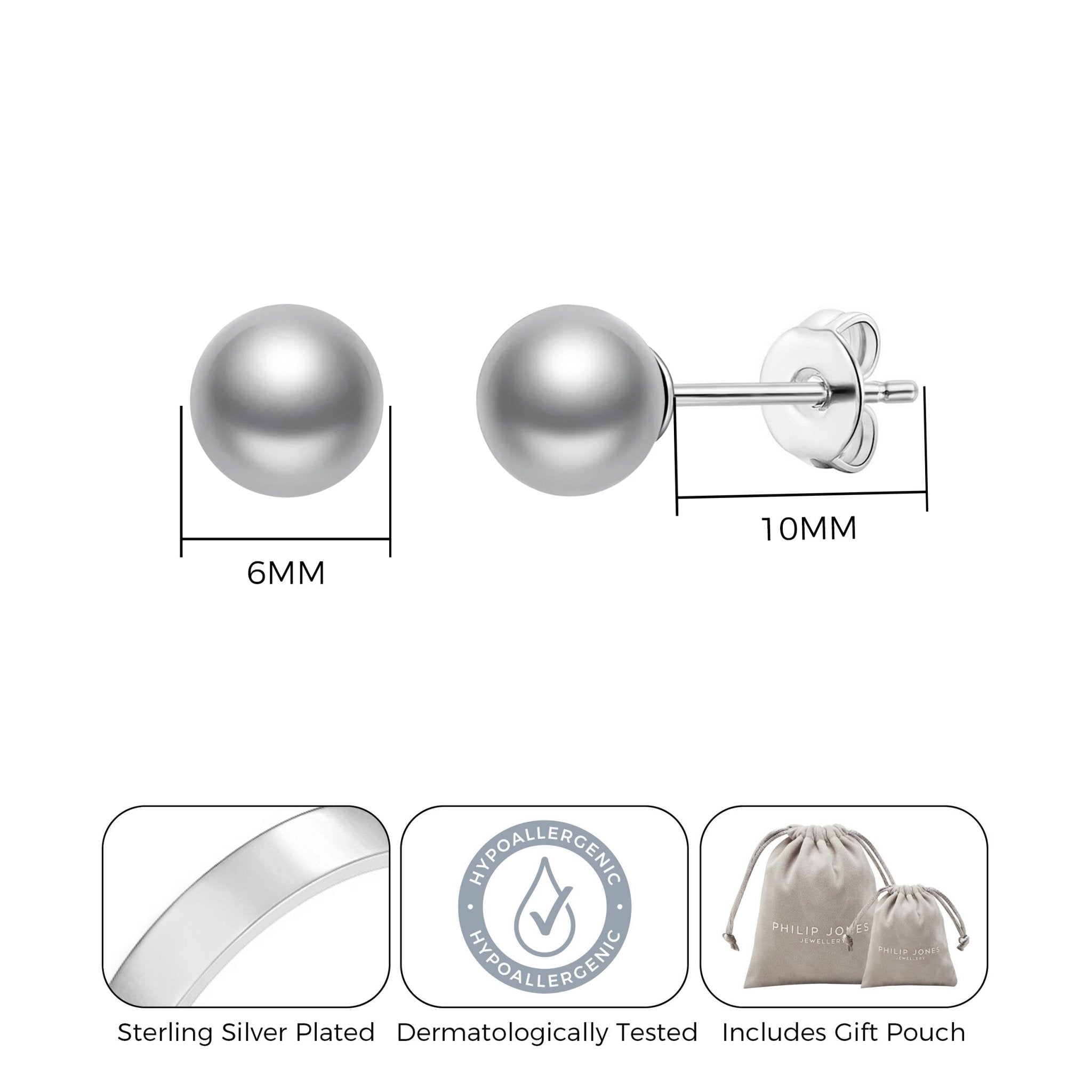 Grey Shell Pearl Earrings