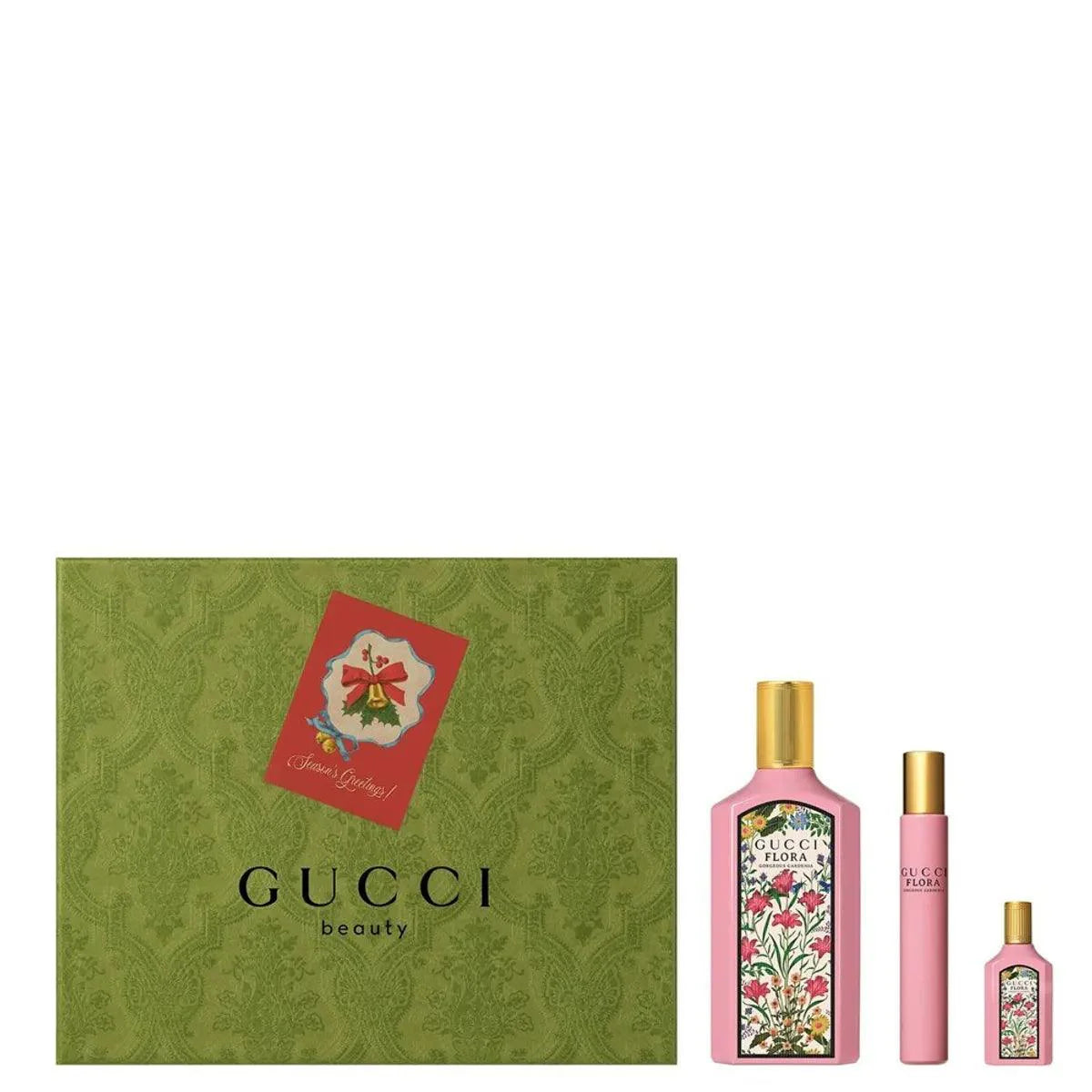 Gucci Flora Gorgeous Gardenia 100ml EDP + 10ml EDP Travel Spray + 5ml EDP Mini for Women Gift Set
