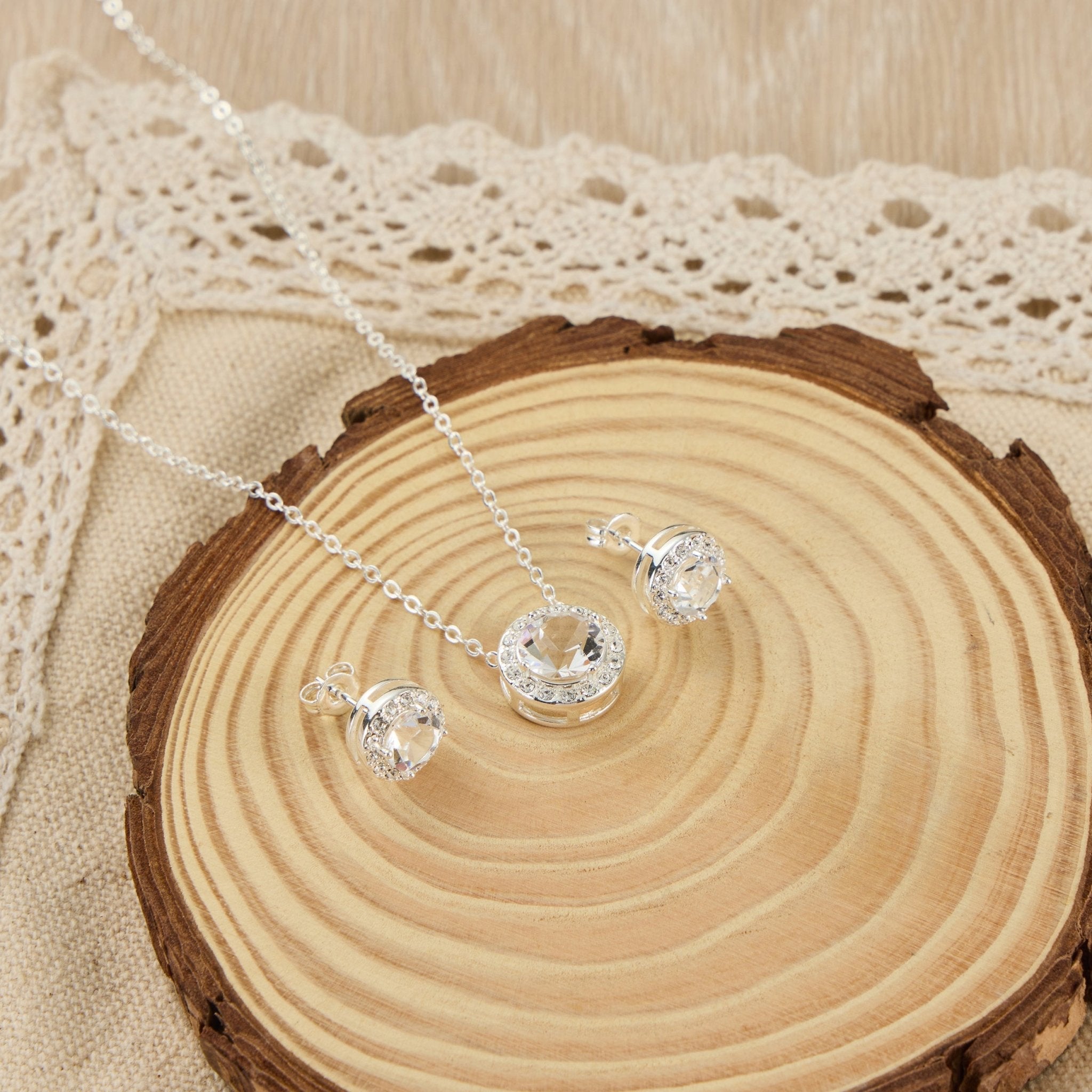 Halo Set Created with Zircondia® Crystals