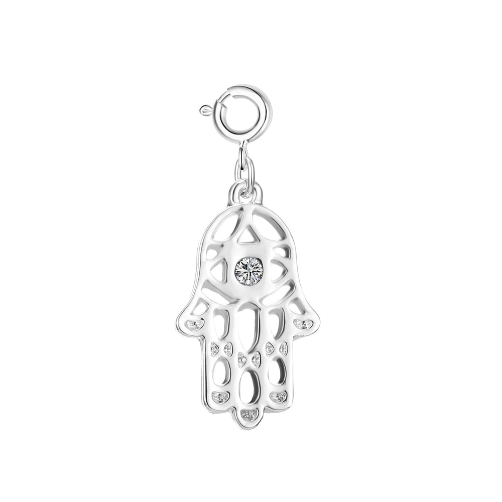 Hamsa Hand Charm Created with Zircondia® Crystals