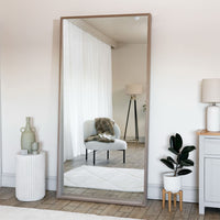 Hanaka Full Length Walnut Wood Leaner Mirror - 200cm x 100cm