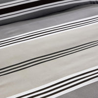 Harlow Stripes Grey Reversible Quilted Duvet Cover Set with Button Closure Available in Single Double King Sizes by OLIVIA ROCCO