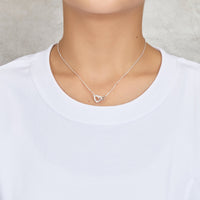 Heart Link Necklace Created with Zircondia® Crystals