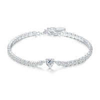 Heart Solitaire Tennis Bracelet Created with Zircondia® Crystals