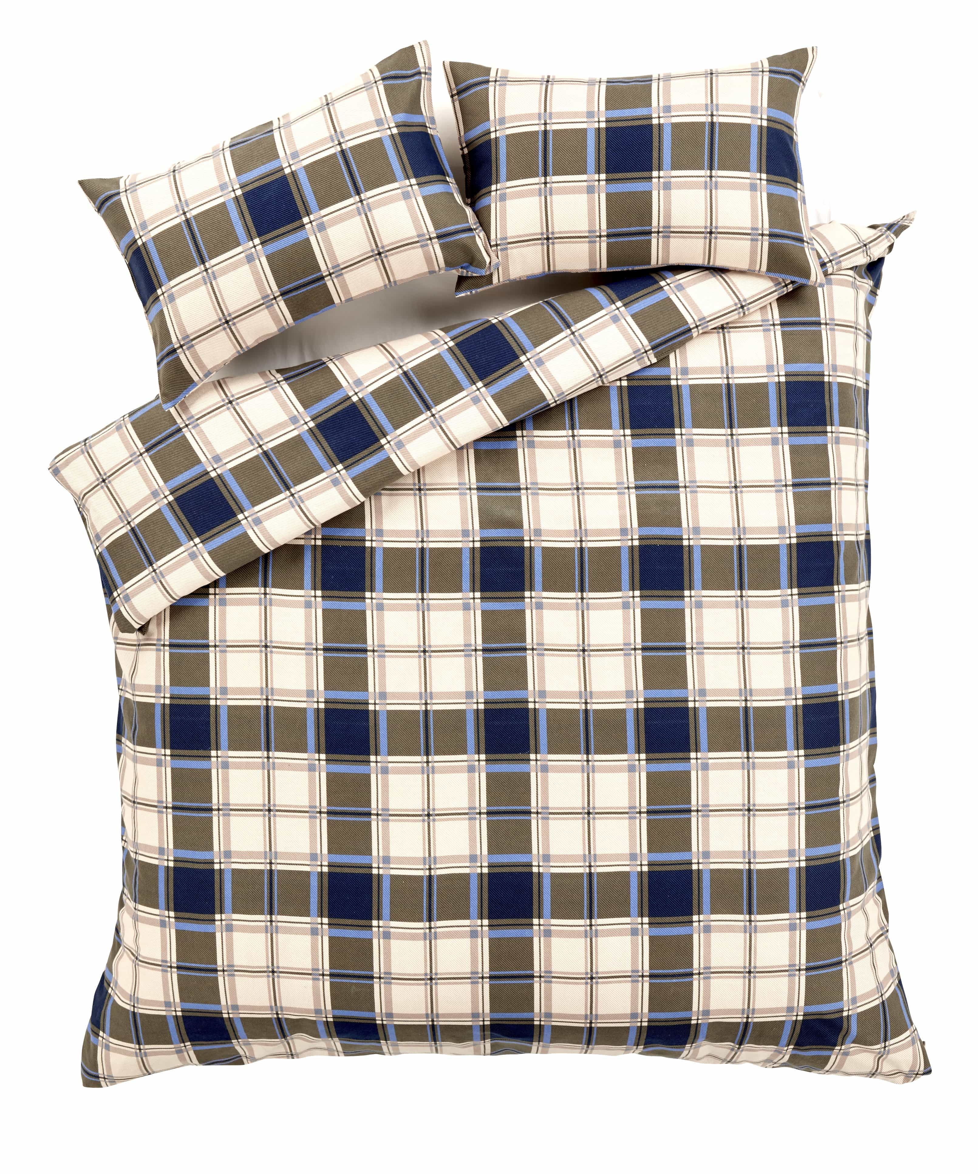 Highland Tartan Luxurious Duvet Set Super Soft Brushed Cotton Flannel Bedding OEKO-TEX Certified Elegant Quilt Cover for Master Suite or Guest Room by OLIVIA ROCCO