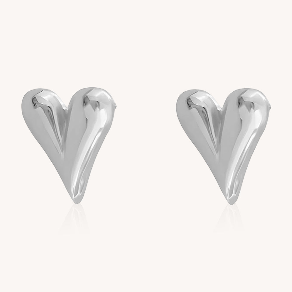 Holly Heart Studs