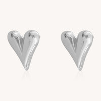 Holly Heart Studs