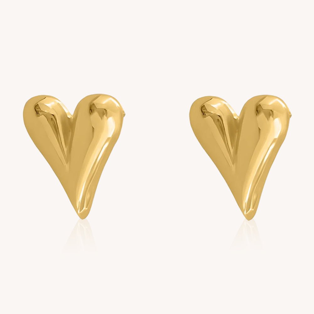 Holly Heart Studs