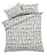 Horses Design Cotton Rich Duvet Set with Bold Colours and Luxurious Comfort Elegant Breathable Durable Bedding with Pillow Cases Available in Single and Double Sizes by OLIVIA ROCCO