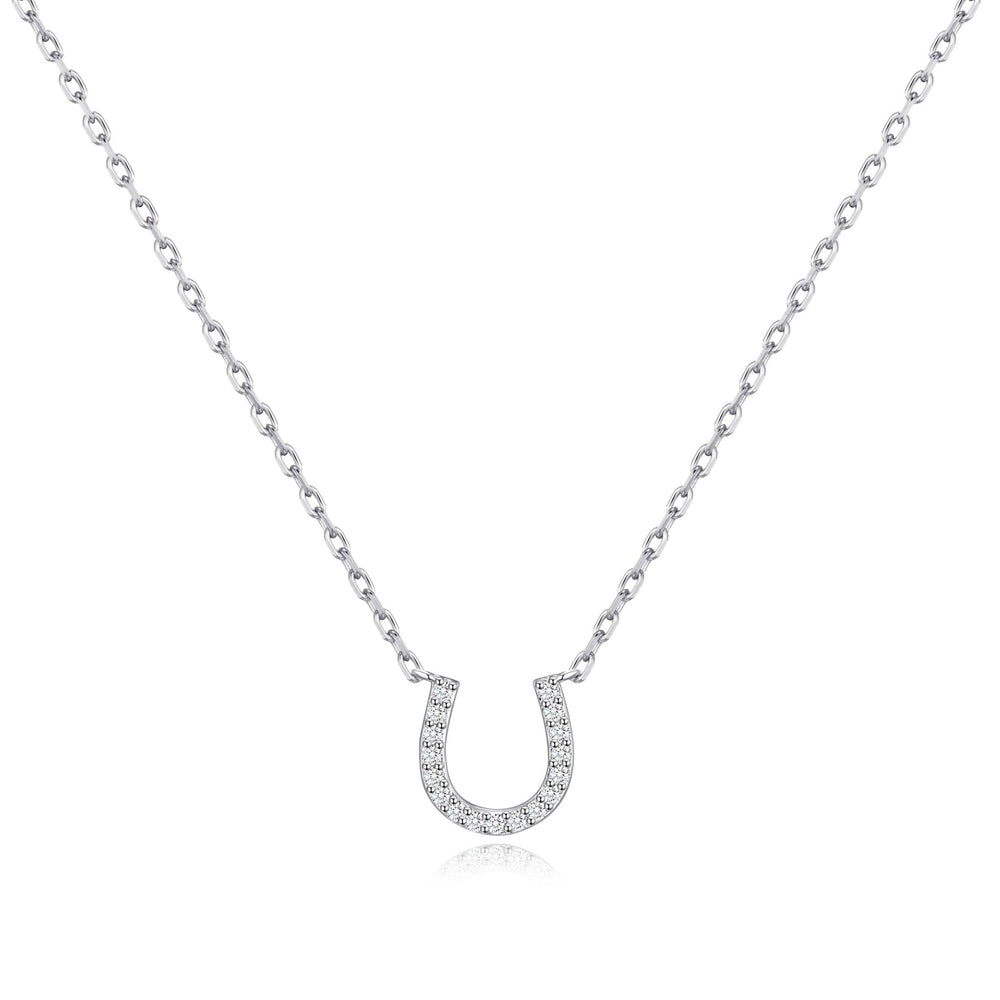 Horseshoe Necklace Created with Zircondia® Crystals