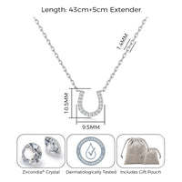 Horseshoe Necklace Created with Zircondia® Crystals
