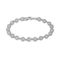 Iced Ball Bracelet (Silver) 6mm