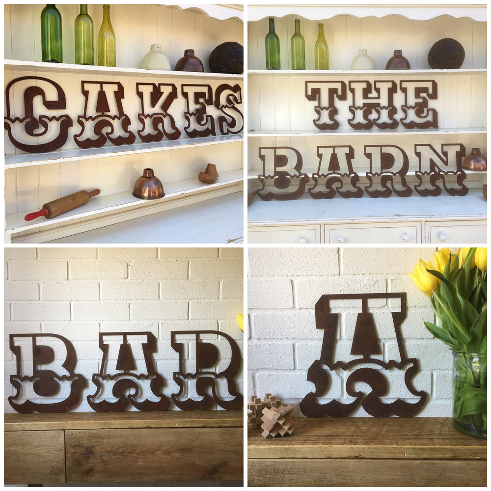 Rusty 12" Carnival Metal Letters A-Z