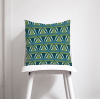 Green and Blue Art Deco Design Cushions, Throw Pillow