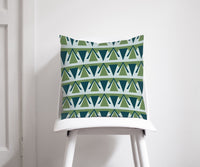 Green and Grey Art Deco Design Cushion, Throw Pillow