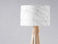 White Lampshade with a Grey Lines Geometric Design, Ceiling or Table Lamp Shade