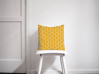 Yellow Cushion with a White Squares Geometric Design, Throw Pillow