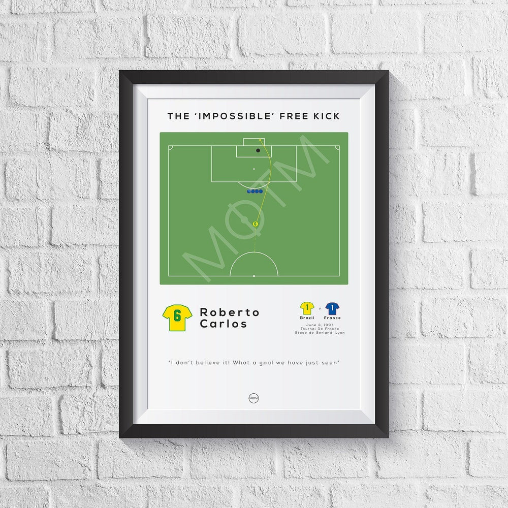 Roberto Carlos The 'Impossible' Free Kick Print