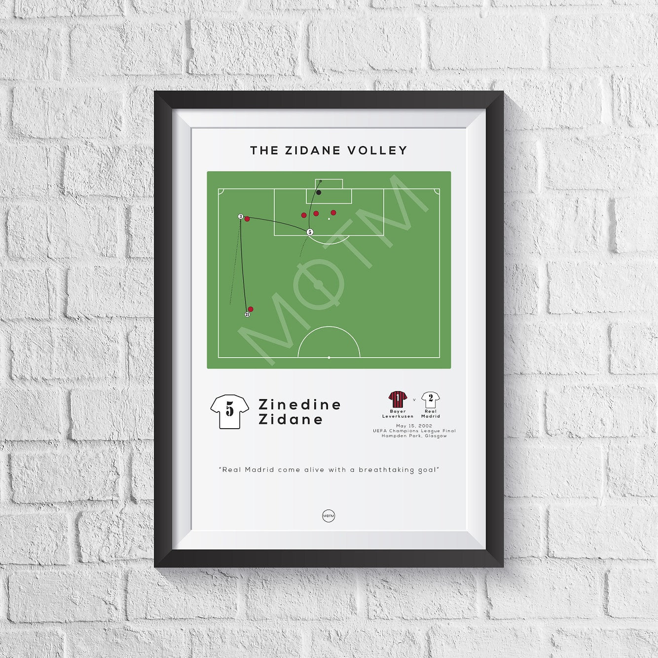 Zinedine Zidane Volley Print - 2002 Champions League Final