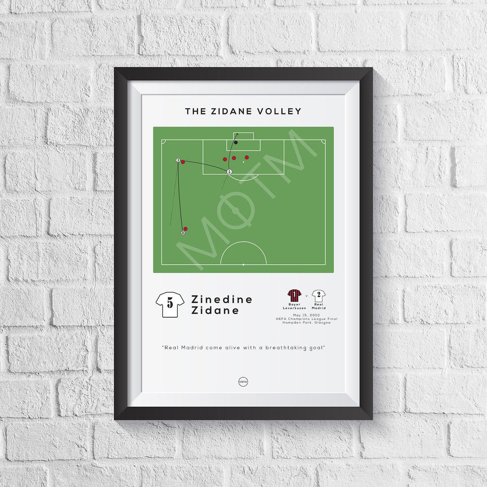 Zinedine Zidane Volley Print - 2002 Champions League Final