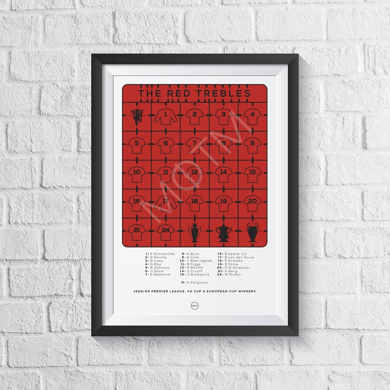 Manchester Reds 'The Red Trebles' 1998/1999 Print
