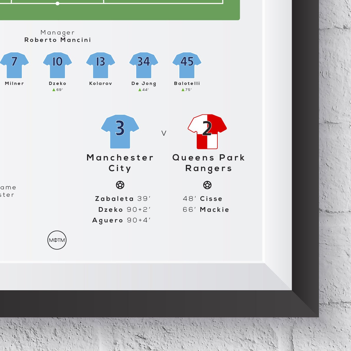 City vs QPR 2012 Premier League Print