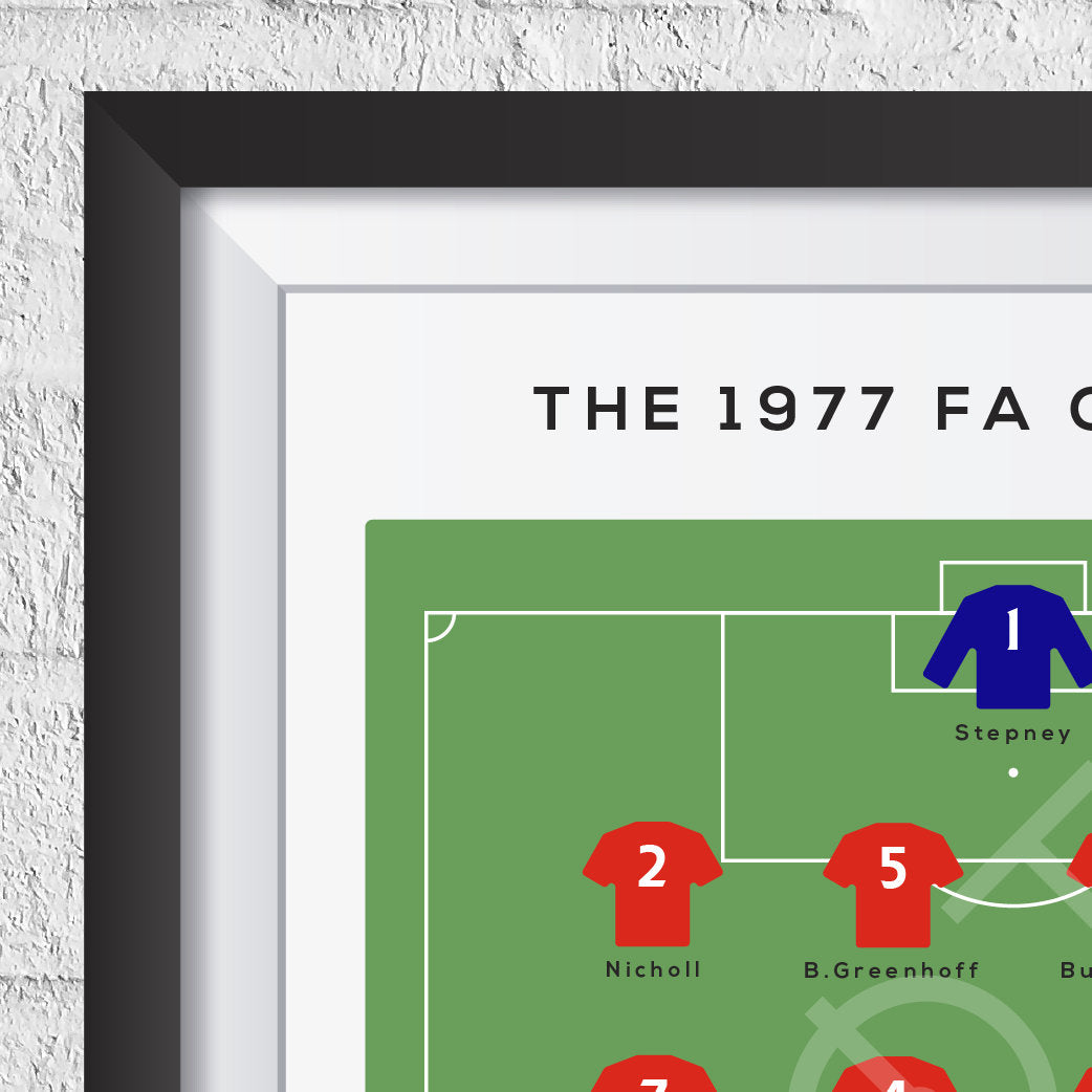 Manchester Reds vs Liverpool 1977 Cup Final Print