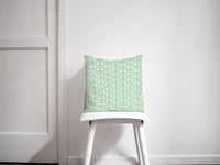 Mint Green Cushion with a Gold and White Spotted Design, Throw Pillow