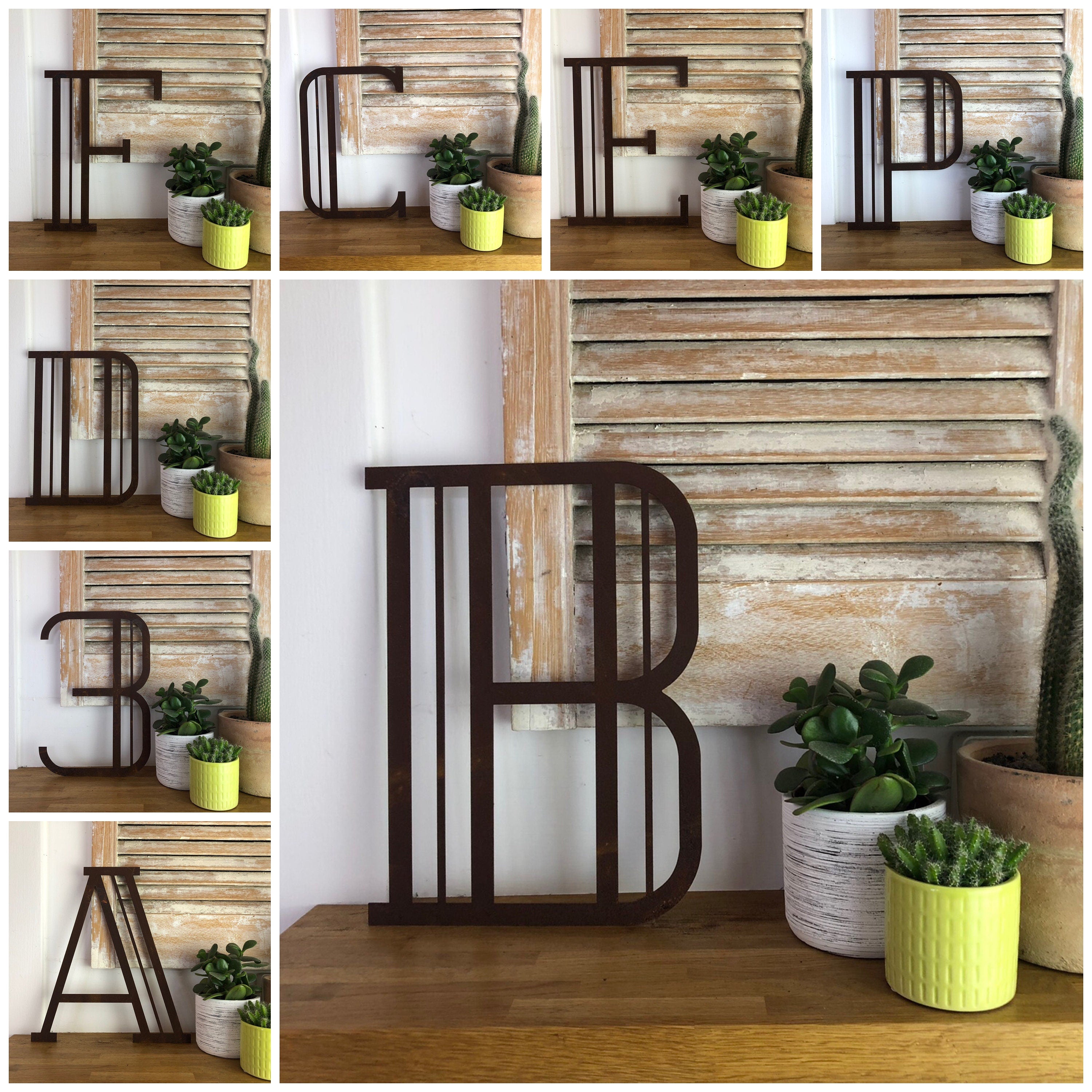 Rusty Metal 5" or 12" Art Deco Lettering A-Z 0-9