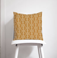 Gold and White Art Nouveau Design Cushion, Throw Pillow