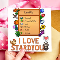 Level Up I Love Stardyou Stardew Anniversary Card, Valentines Day Card