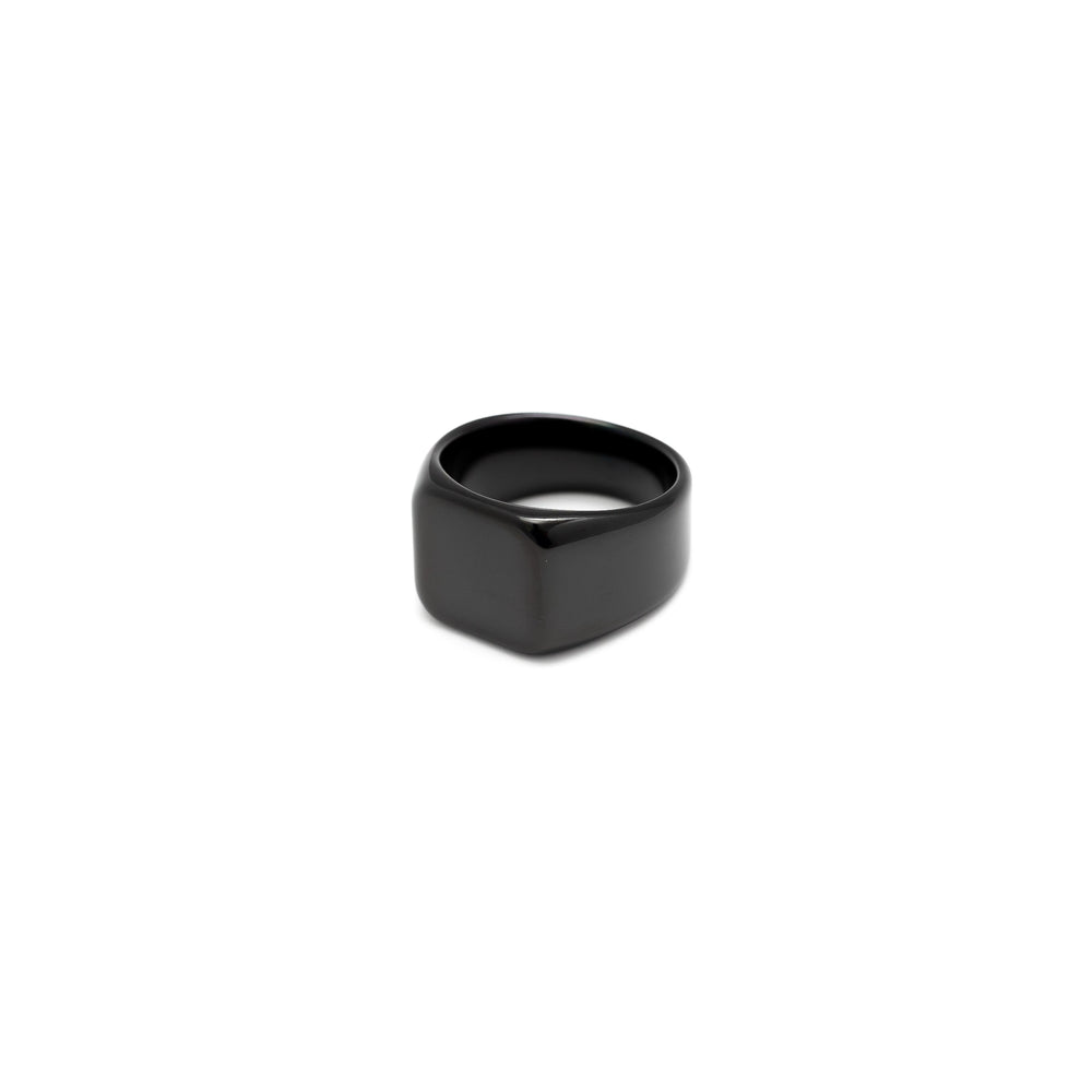 Squared Signet Ring (Black)