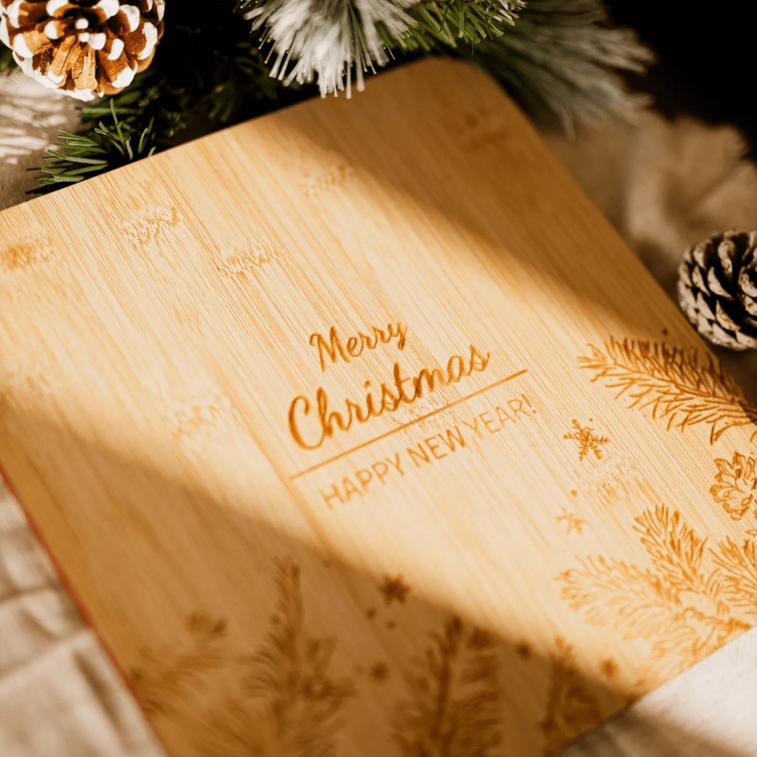 Merry Christmas Bamboo Chopping Board