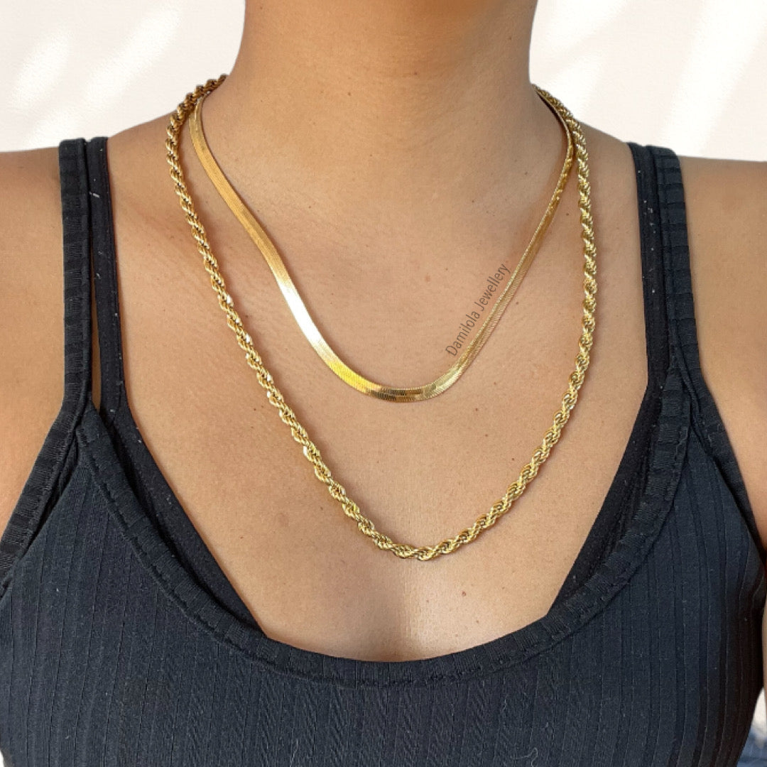 Gold/Silver Snake Herringbone Chain - Single