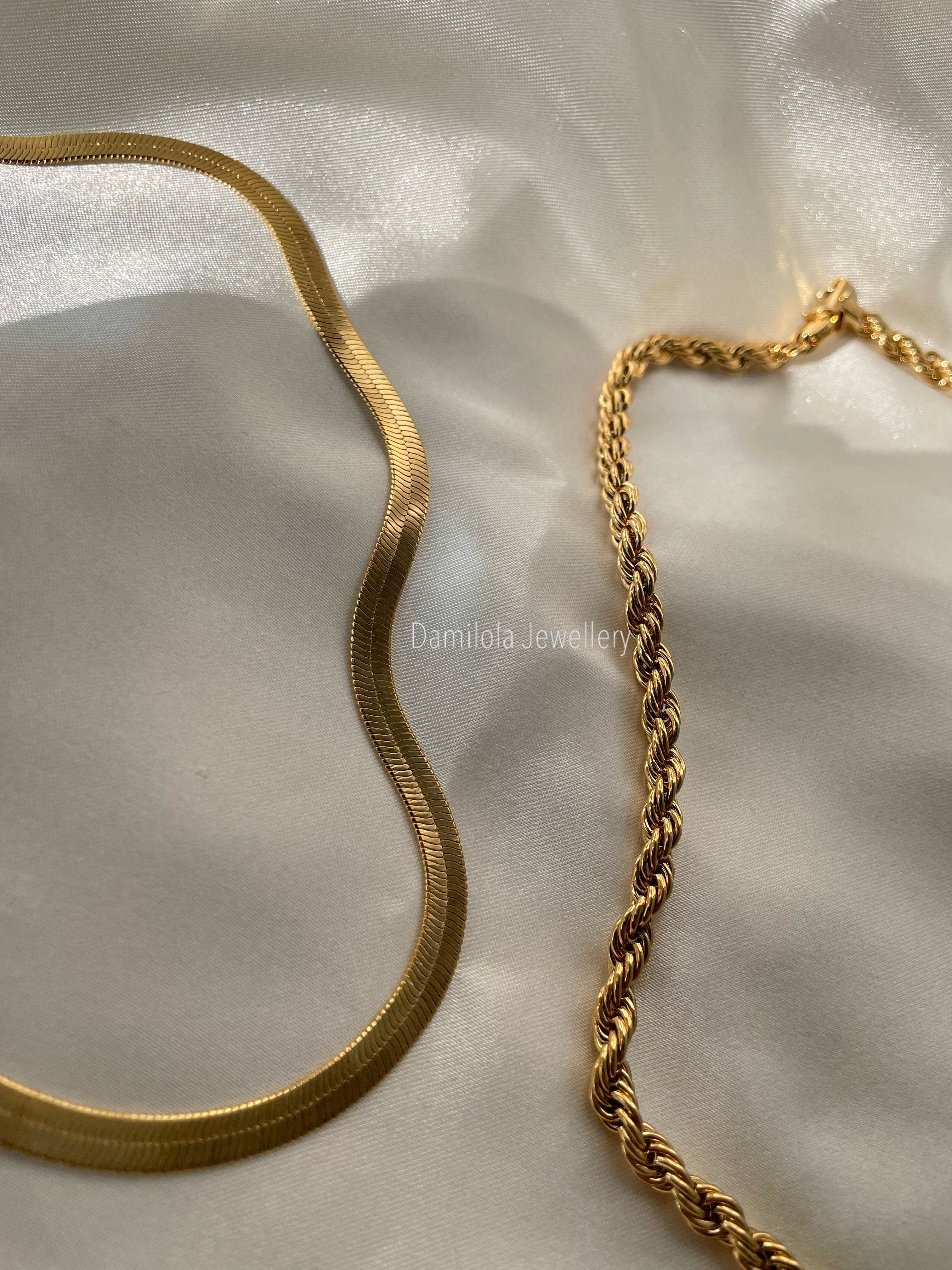 Gold/Silver Snake Herringbone Chain - Single