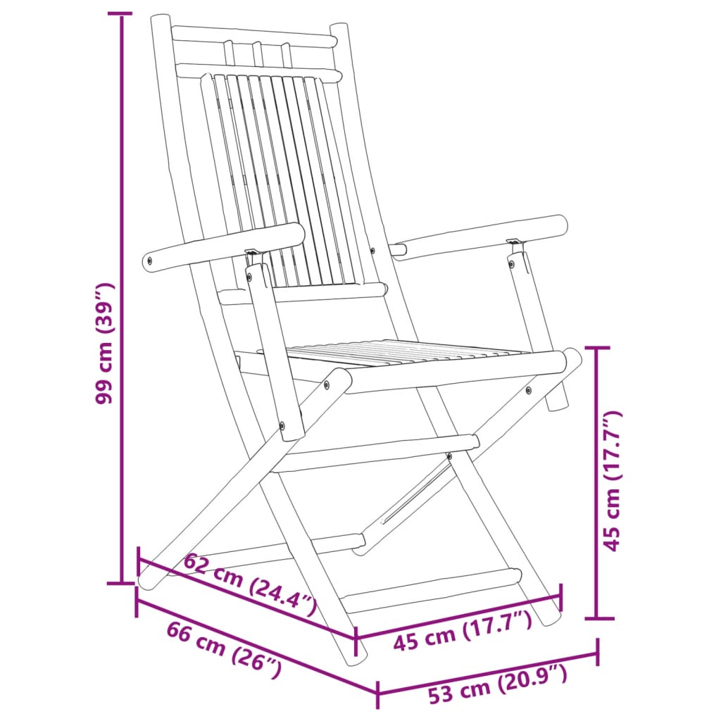 Vyldo Bamboo Wood - 55cm Foldable